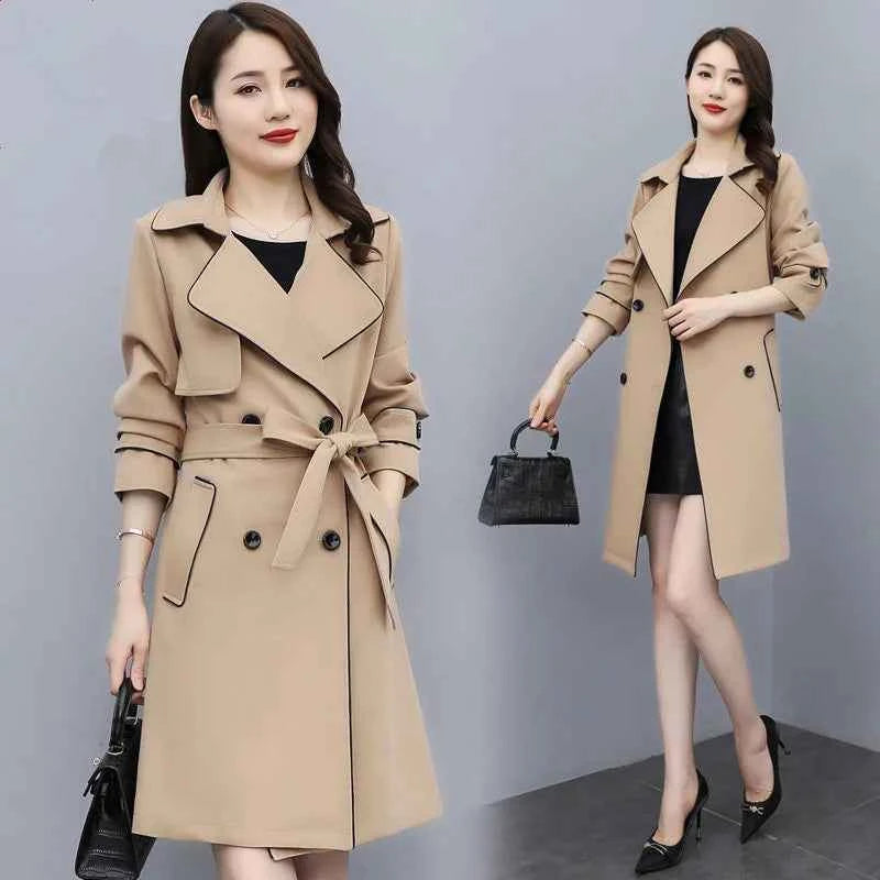 Belted Double Breasted Trench Coat