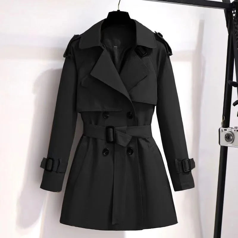 Belted Double-Breasted Trench Coat - Isabella Mae