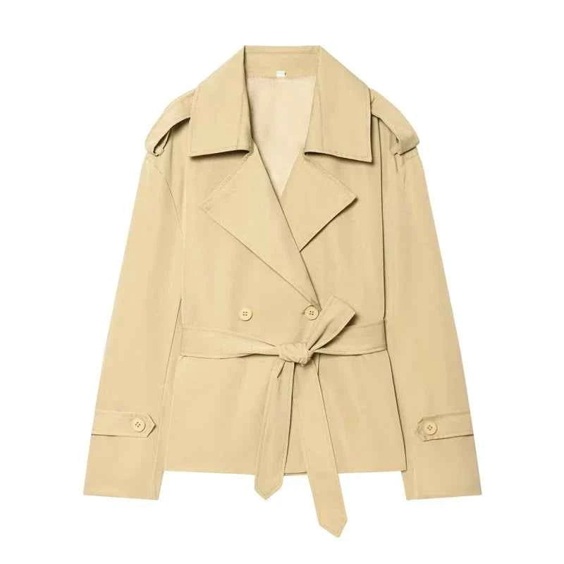 Belted Short Trench Coat