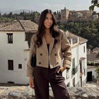 Cropped Double-Breasted Trench Jacket