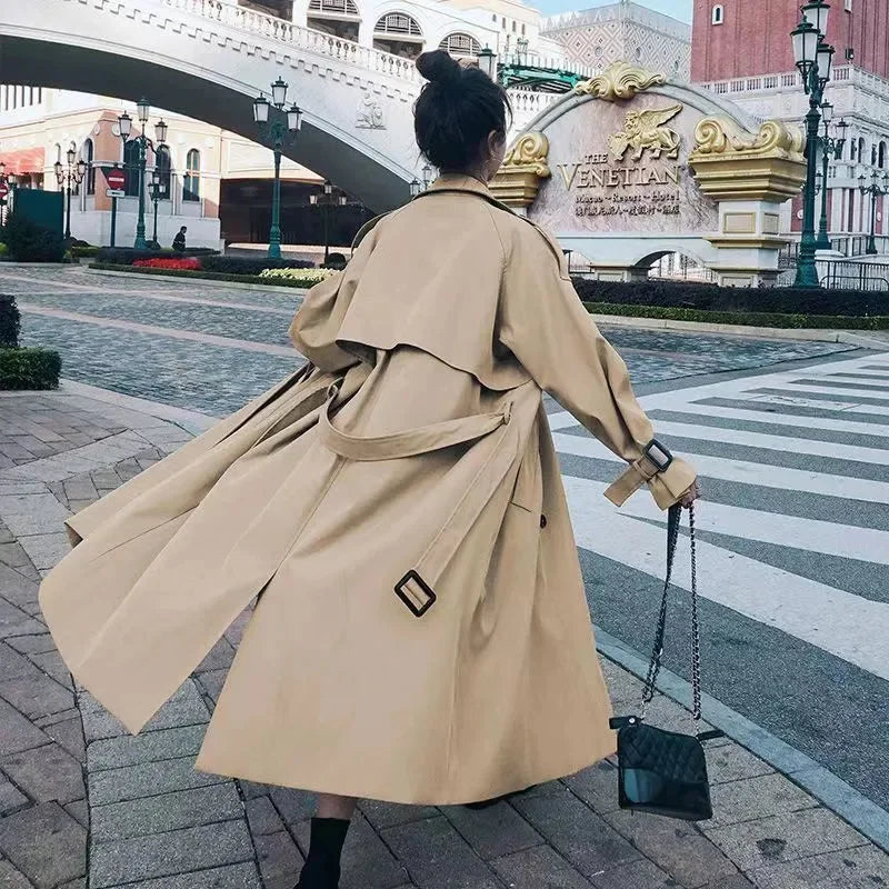 Belted Double-Breasted Trench Coat - Isabella Mae