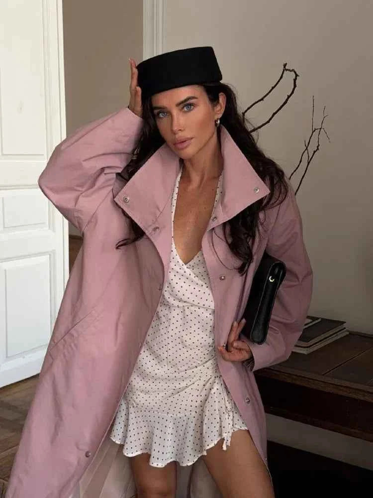 Longline Stand Collar Trench Coat