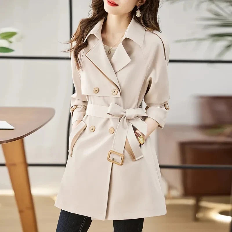 Belted Double-Breasted Trench Coat - Isabella Mae