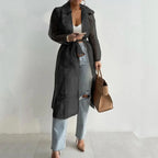 Sheer Belted Trench Coat - Isabella Mae