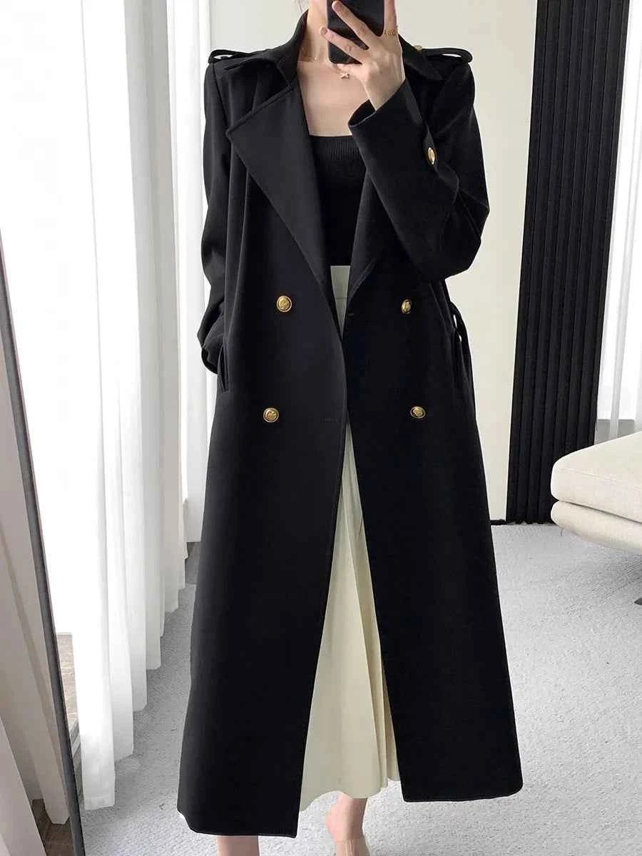 Gold Button Trench Coat