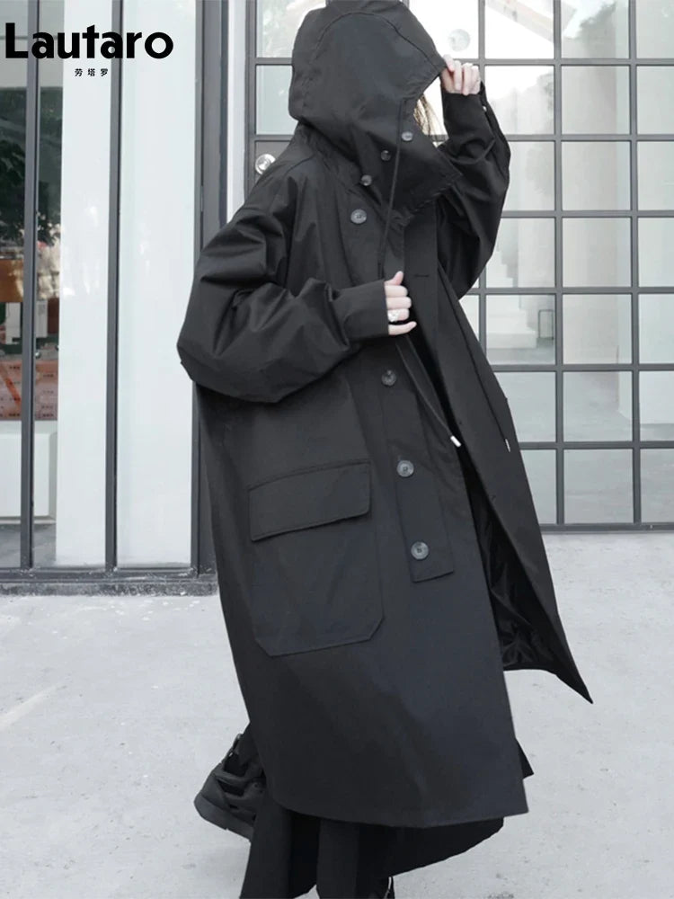 Oversized Hooded Trench Coat - Isabella Mae