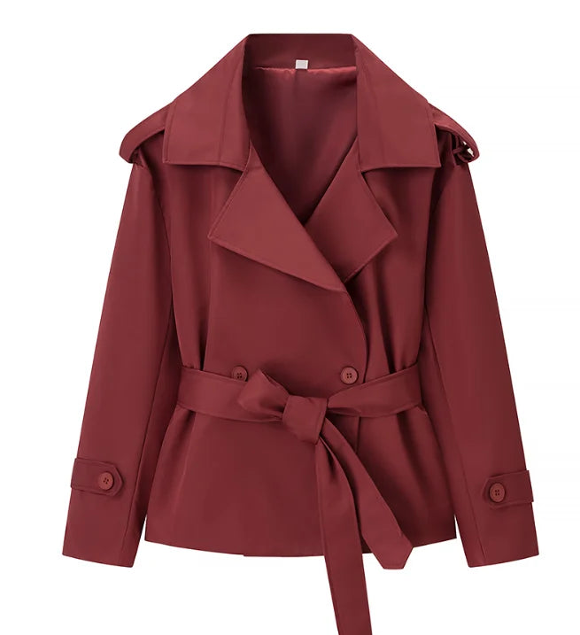 Belted Double-Breasted Trench Jacket - Isabella Mae