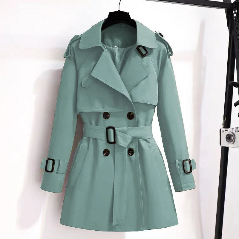 Belted Double-Breasted Trench Coat - Isabella Mae
