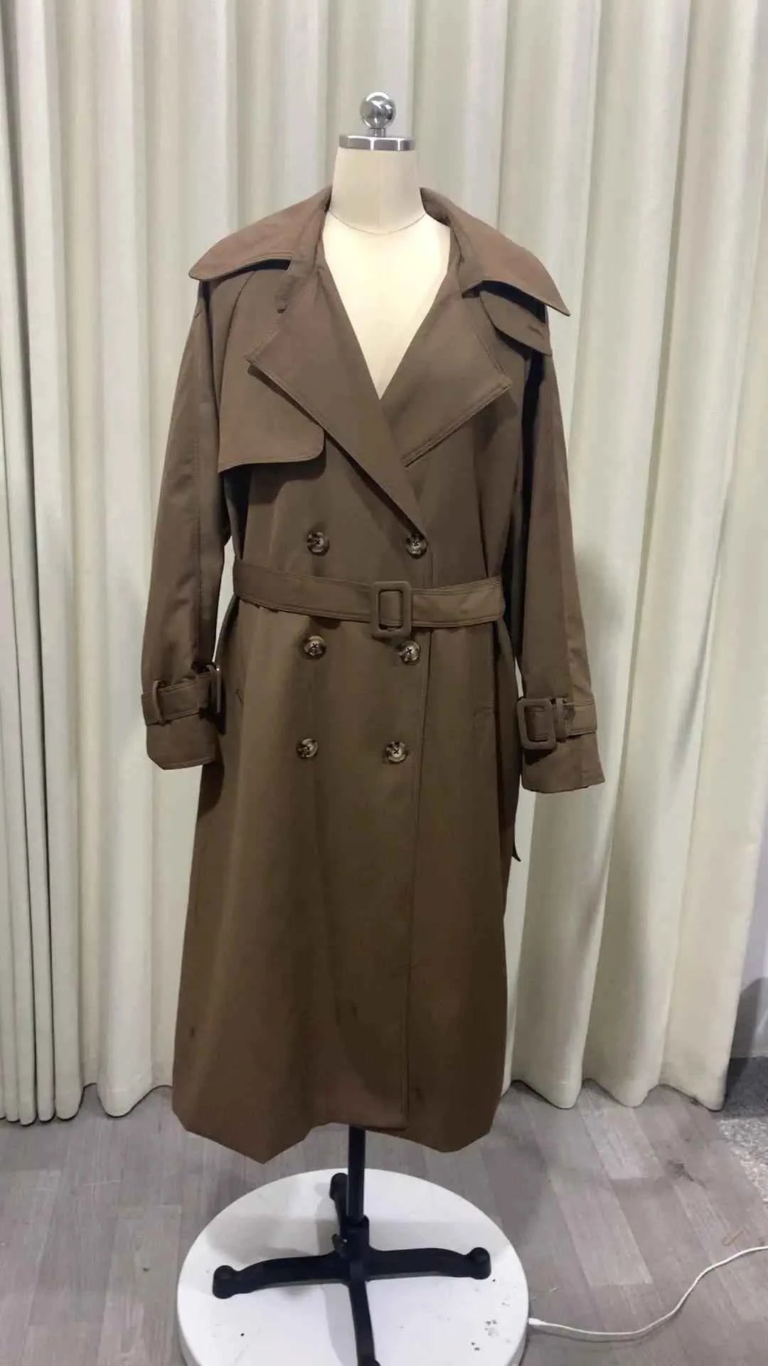 Belted Double-Breasted Trench Coat