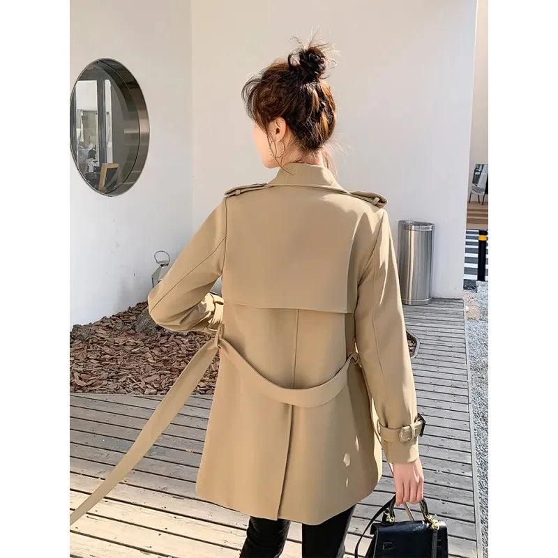 Relaxed Belted Double-Breasted Trench Coat - Isabella Mae