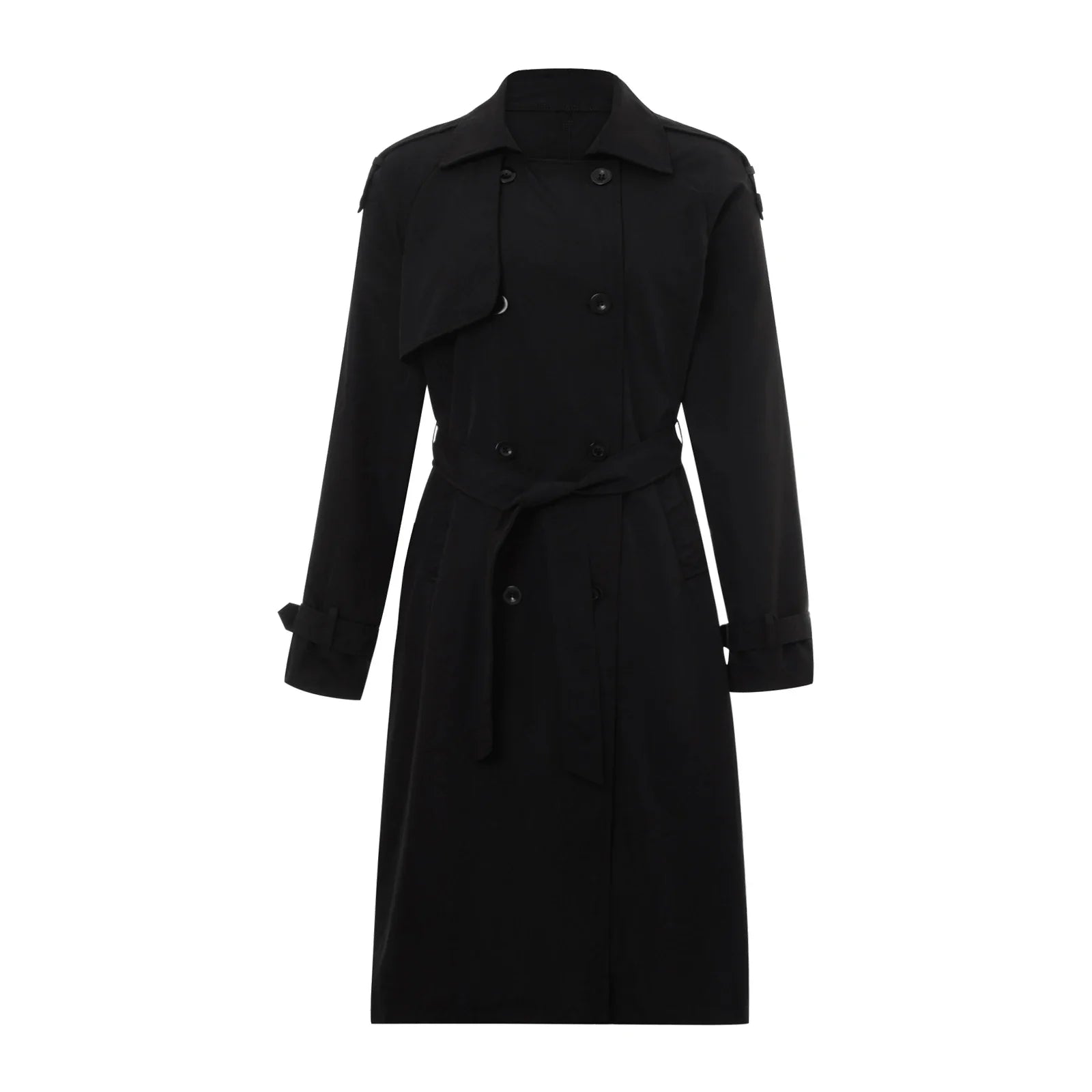 Belted Double-Breasted Trench Coat - Isabella Mae
