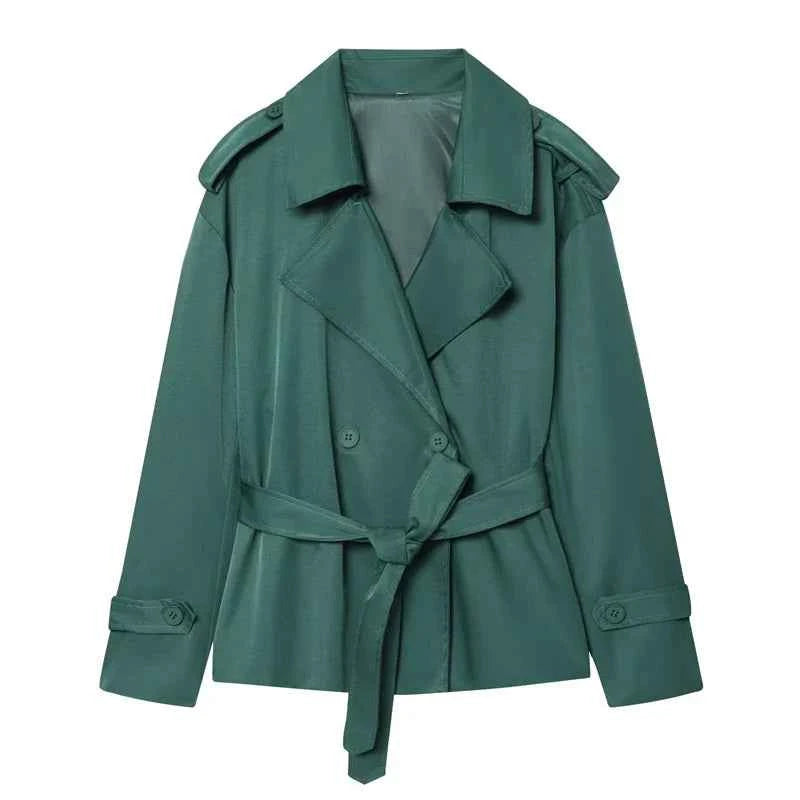 Belted Short Trench Coat