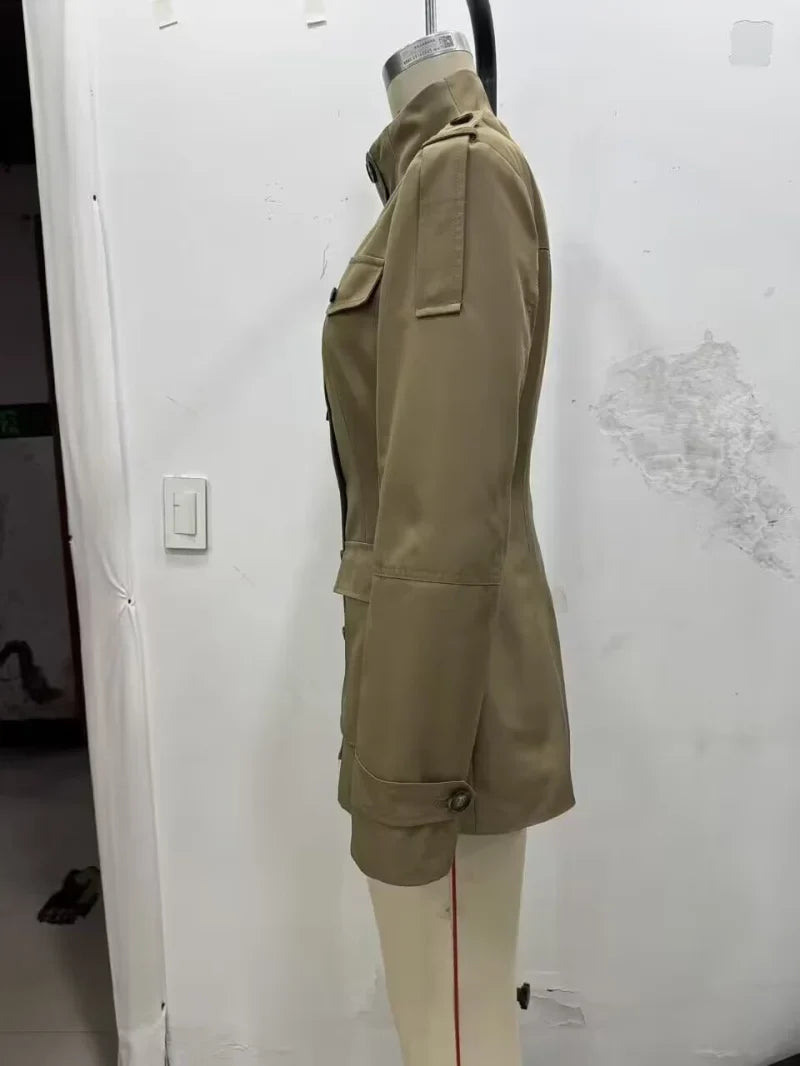 Military Stand Collar Field Jacket - Isabella Mae