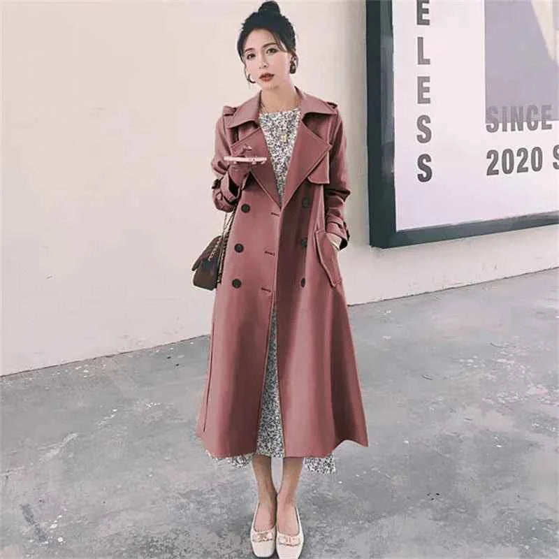 Belted Double-Breasted Trench Coat