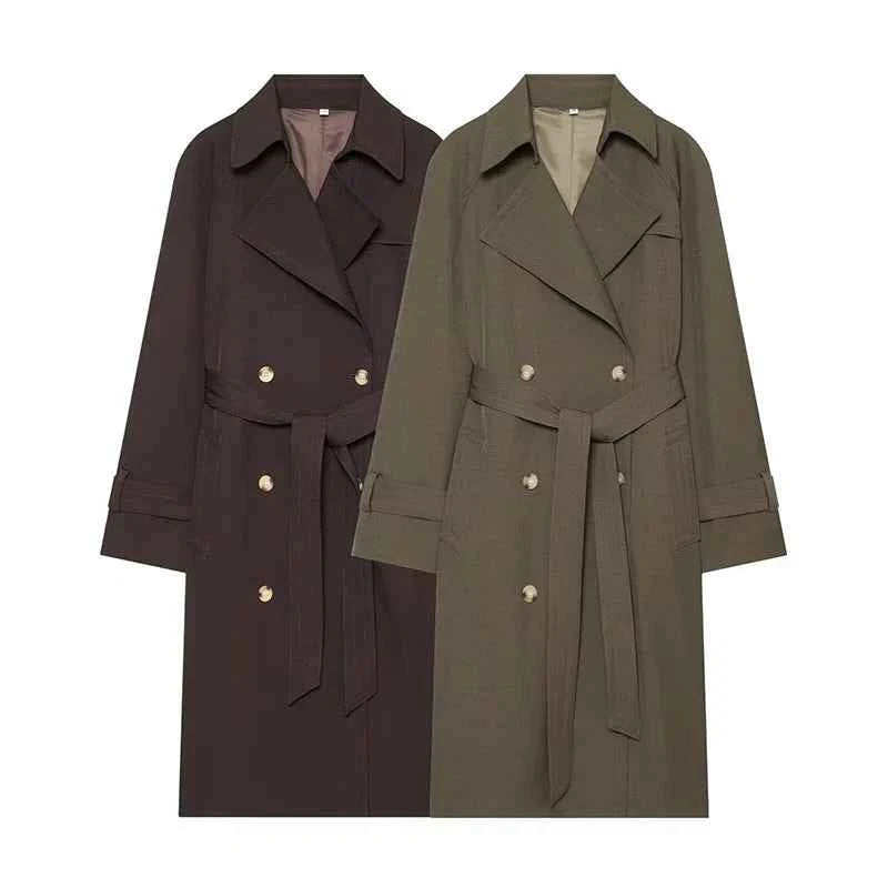 Belted Double-Breasted Trench Coat