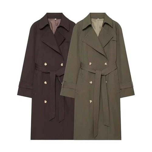 Belted Double-Breasted Trench Coat