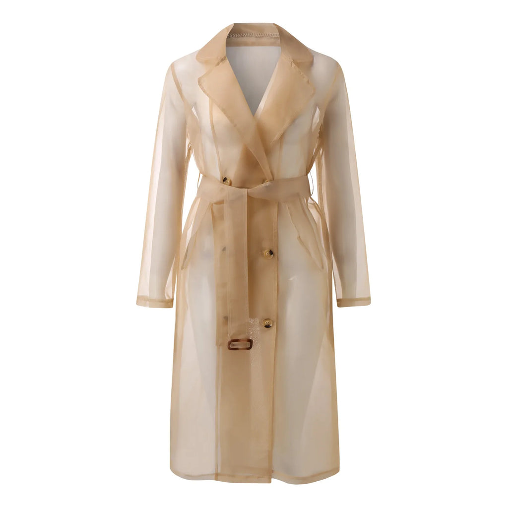 Sheer Mesh Trench Coat - Isabella Mae