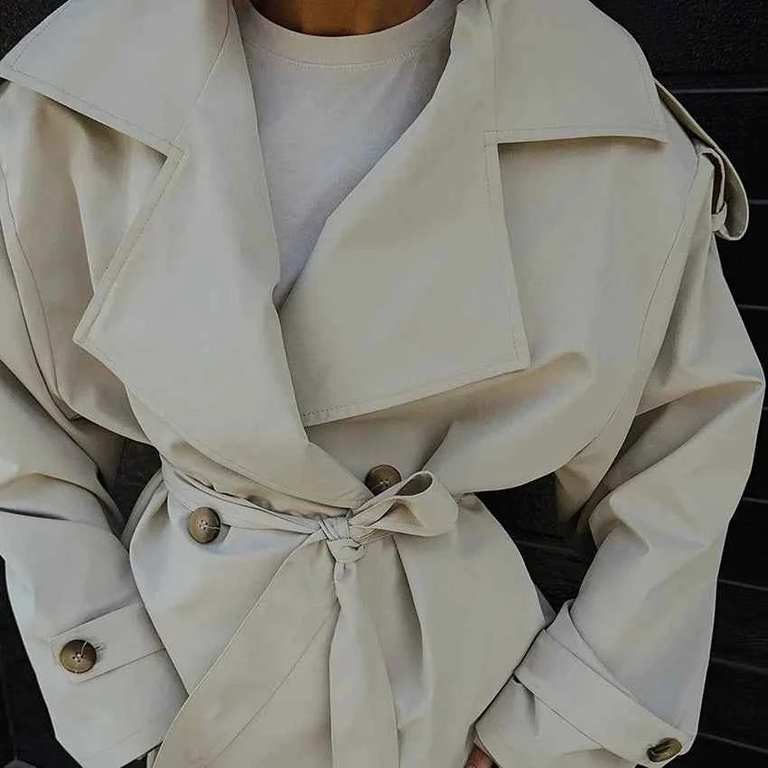 Belted Short Trench Jacket