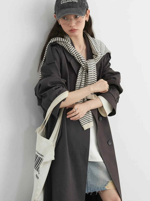 Longline Belted Trench Coat