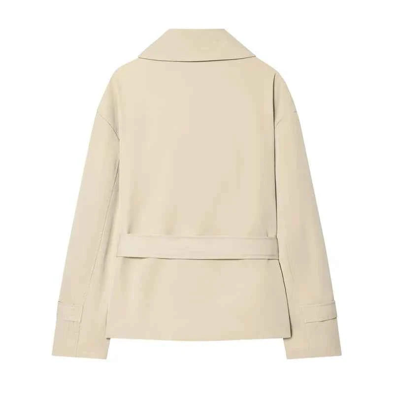 Belted Short Trench Coat