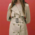 Belted Double-Breasted Trench Coat