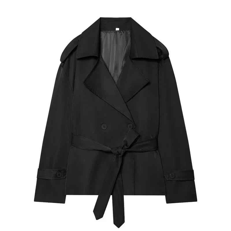 Belted Short Trench Coat