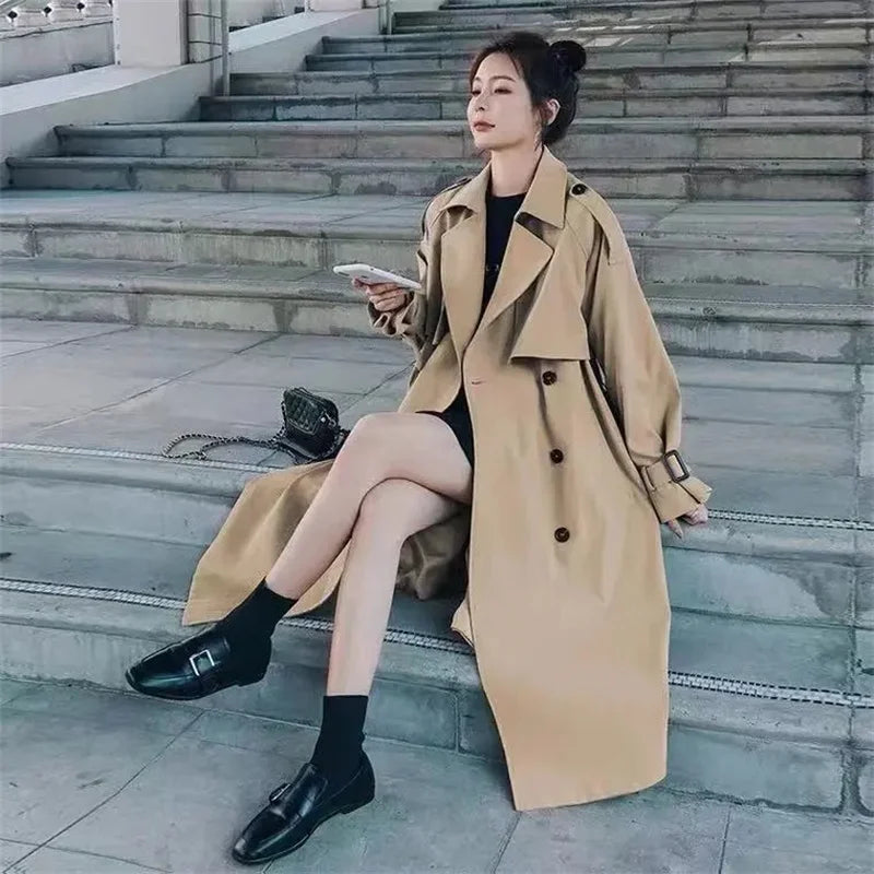 Belted Double-Breasted Trench Coat - Isabella Mae