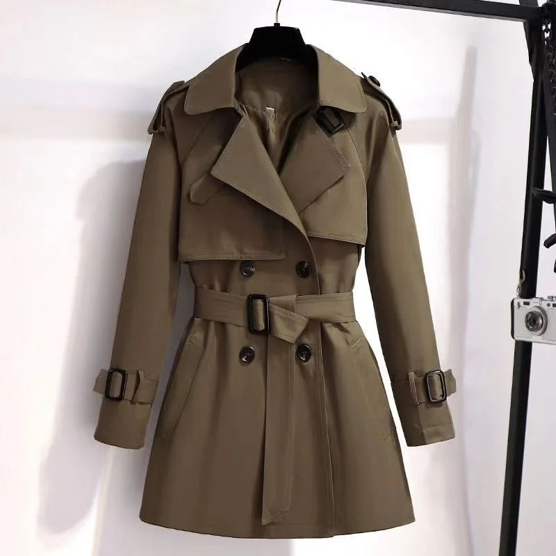 Belted Double-Breasted Trench Coat - Isabella Mae