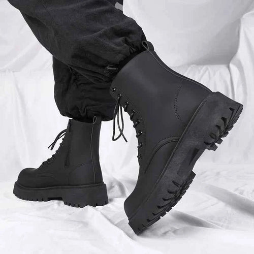 Men's Black Combat Ankle Boots
