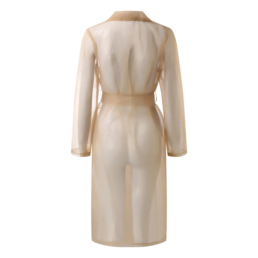 Sheer Mesh Trench Coat - Isabella Mae