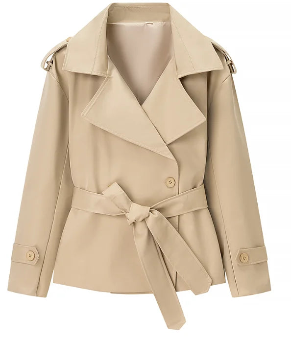Belted Double-Breasted Trench Jacket - Isabella Mae