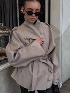 Belted Cropped Trench Coat