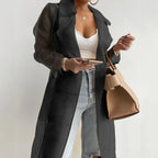 Sheer Mesh Trench Coat - Isabella Mae