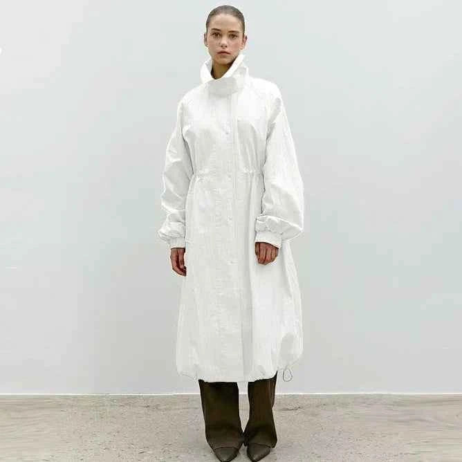 Drawstring Waist Trench Coat