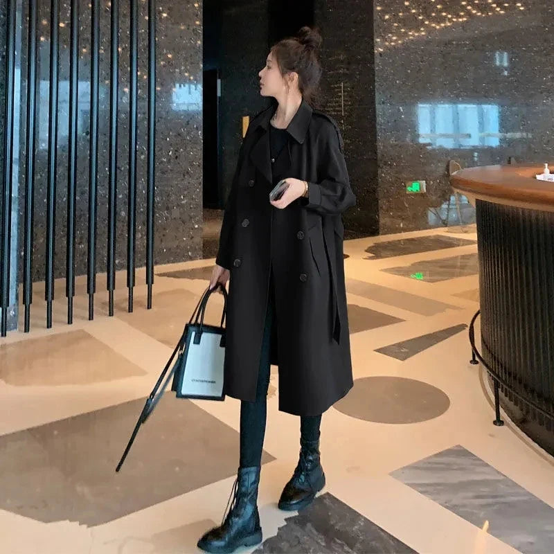 Belted Double-Breasted Trench Coat - Isabella Mae