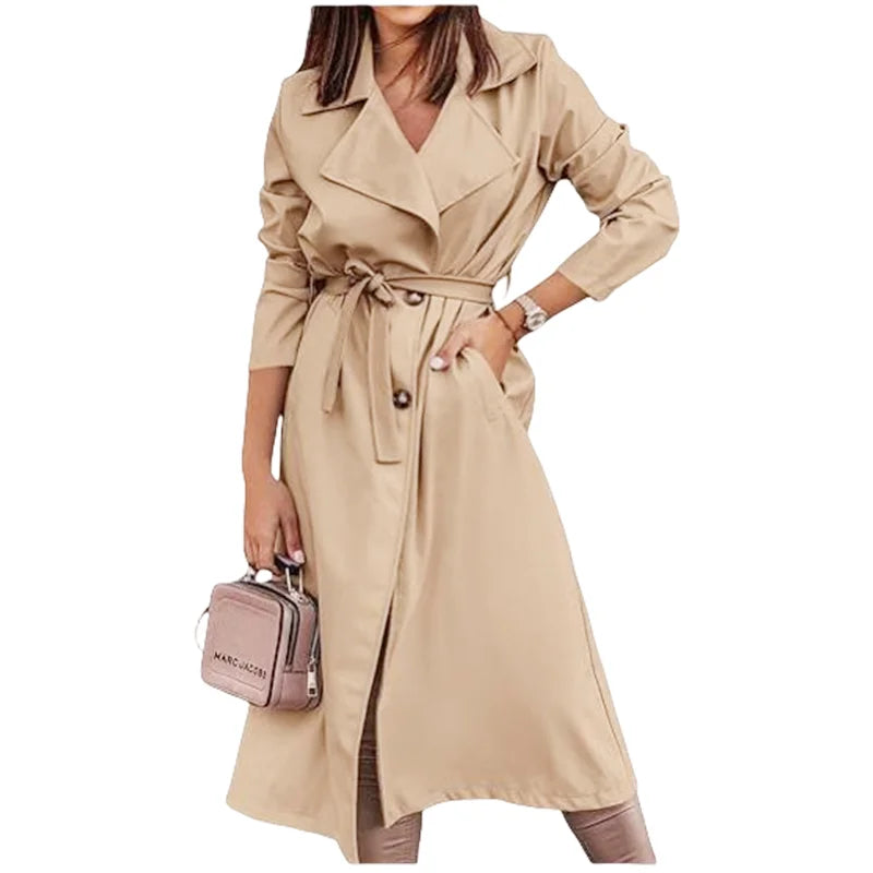 Double-Breasted Belted Trench Coat - Isabella Mae