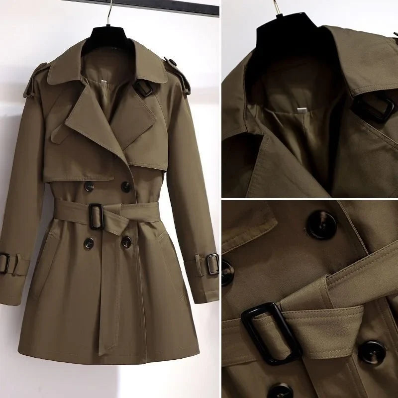 Belted Double-Breasted Trench Coat - Isabella Mae