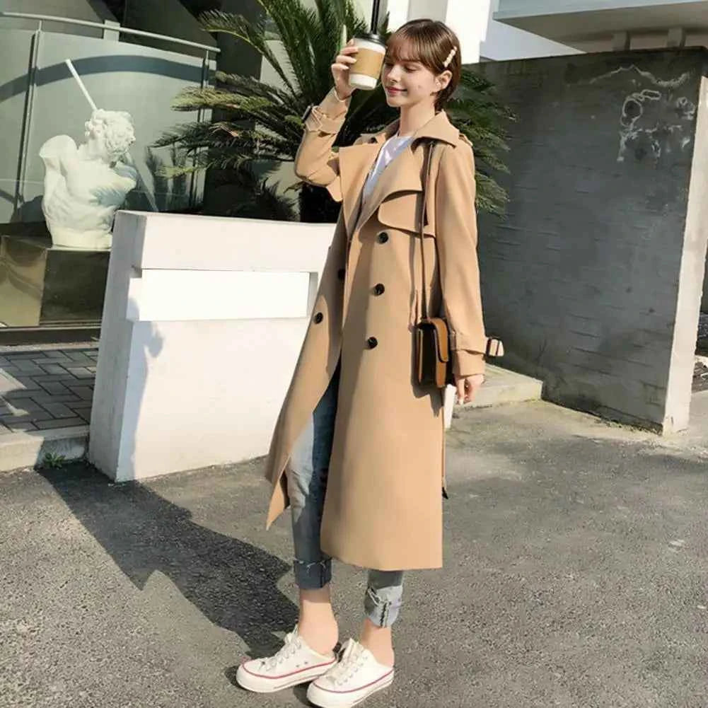 Belted Double-Breasted Trench Coat