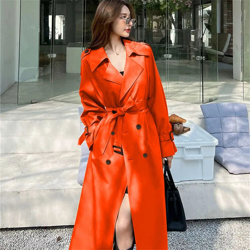 Belted Long Trench Coat - Isabella Mae