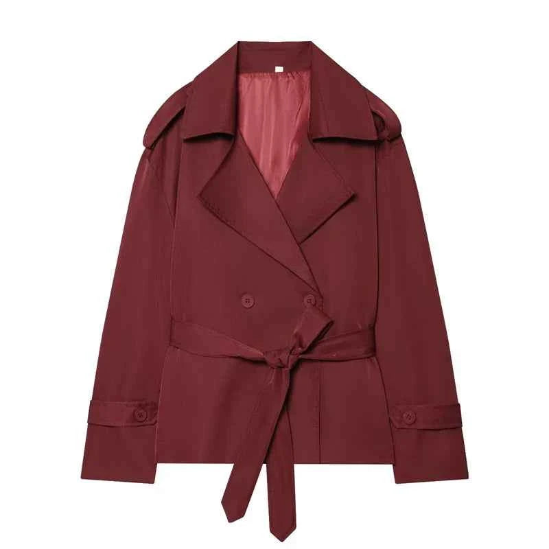 Belted Short Trench Coat