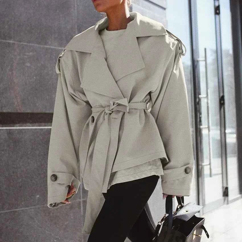 Belted Short Trench Jacket