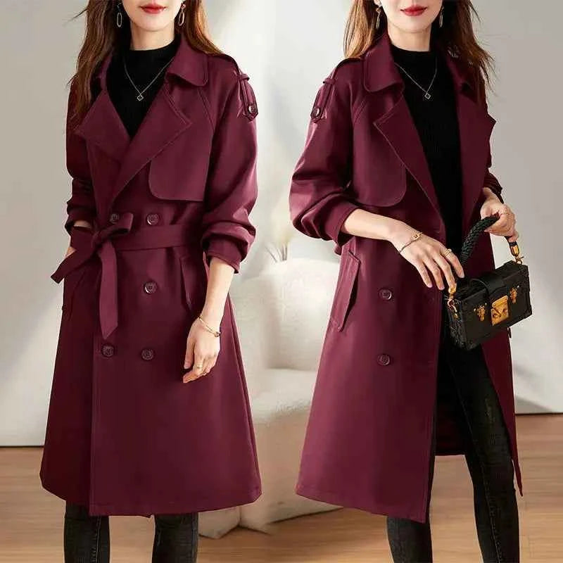 Belted A-Line Trench Coat