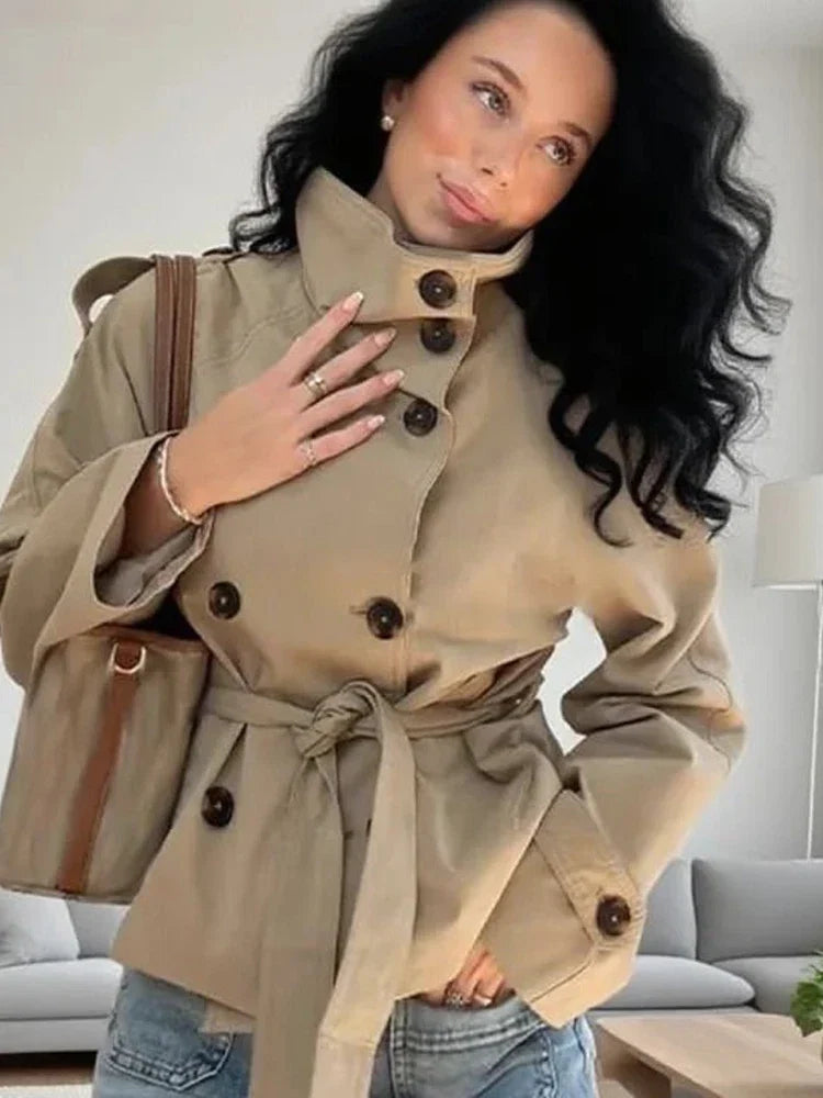 Short Belted Trench Coat - Isabella Mae