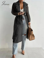 Sheer Longline Trench Coat - Isabella Mae