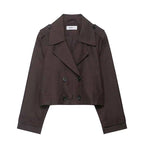 Cropped Double-Breasted Trench Jacket