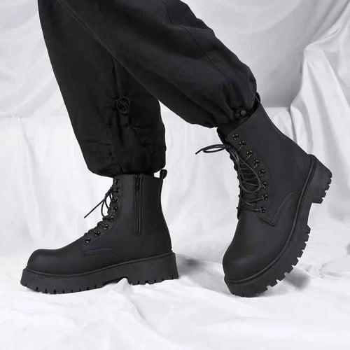 Men's Black Combat Ankle Boots