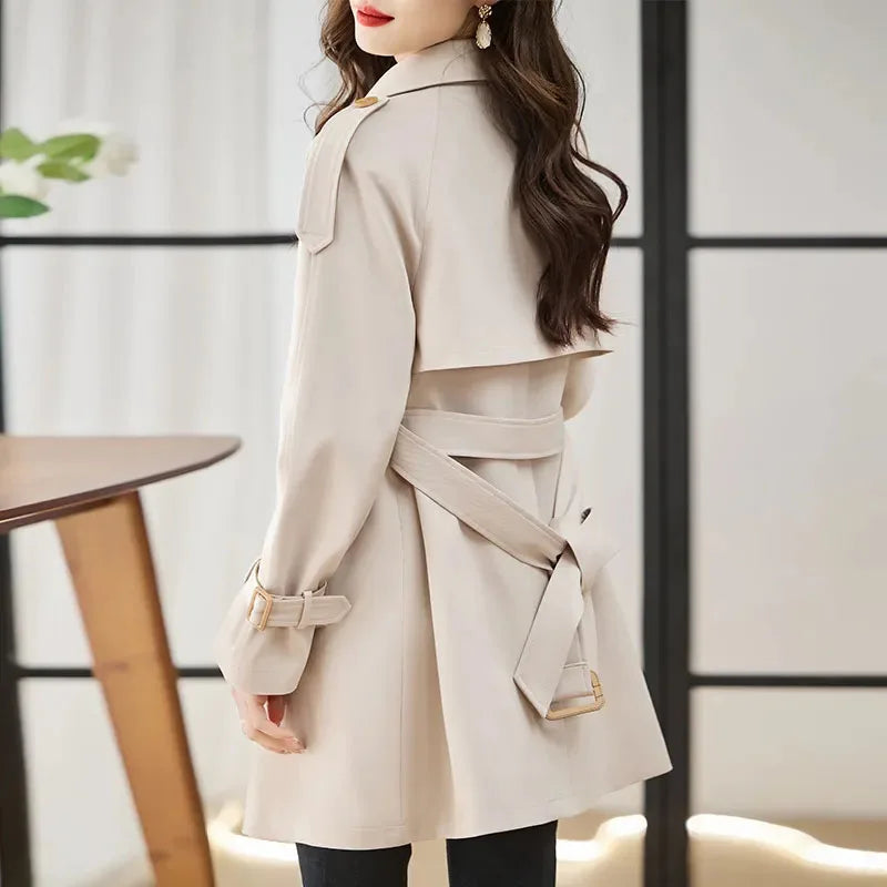 Belted Double-Breasted Trench Coat - Isabella Mae