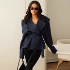 Cropped Belted Trench Jacket - Isabella Mae