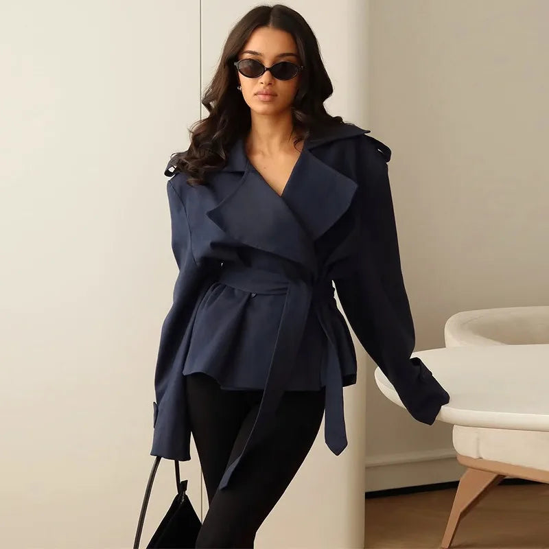 Cropped Belted Trench Jacket - Isabella Mae