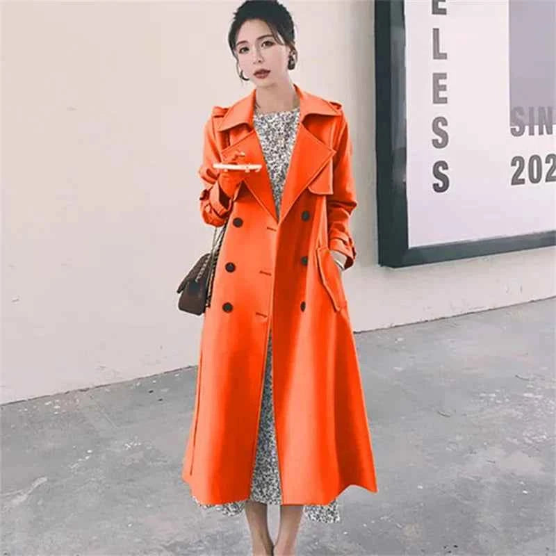 Belted Double-Breasted Trench Coat